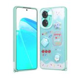 Elfia Realme C55 ile Uyumlu Kılıfı Simli Silikon Kabartma Figürlü Darbe ve Kamera Lens Korumalı Kapak Cezve Yeşil