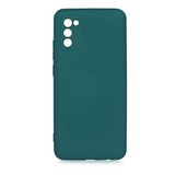 Elfia Samsung Galaxy A02S ile Uyumlu Kılıfı Silikon Esnek içi Kadife Kamera Lens Korumalı Mat Renkli İnce Tarz Kapak Mara Koyu Yeşil
