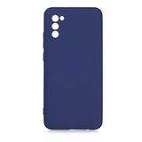 Elfia Samsung Galaxy A02S ile Uyumlu Kılıfı Silikon Esnek içi Kadife Kamera Lens Korumalı Mat Renkli İnce Tarz Kapak Mara Lacivert