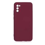 Elfia Samsung Galaxy A02S ile Uyumlu Kılıfı Silikon Esnek içi Kadife Kamera Lens Korumalı Mat Renkli İnce Tarz Kapak Mara Mürdüm
