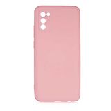 Elfia Samsung Galaxy A02S ile Uyumlu Kılıfı Silikon Esnek içi Kadife Kamera Lens Korumalı Mat Renkli İnce Tarz Kapak Mara Pembe Açık
