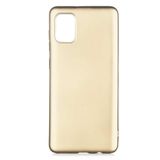 Elfia Samsung Galaxy A02S ile Uyumlu Kılıfı Silikon Mat Renkli Parmak İzi Bırakmayan Yumuşak İnce Kapak Prem Gold