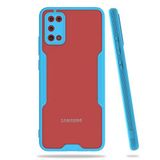 Elfia Samsung Galaxy A02S ile Uyumlu Silikon Kılıf Şeffaf Kamera Lens Korumalı Yumuşak İnce Kapak Parfen Mavi
