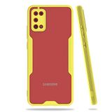Elfia Samsung Galaxy A02S ile Uyumlu Silikon Kılıf Şeffaf Kamera Lens Korumalı Yumuşak İnce Kapak Parfen Sarı
