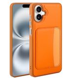 Elfia Samsung Galaxy A07 ile Uyumlu Kılıfı Kartlık Bölmeli Cüzdan Yumuşak Silikon Deri Görünüm Kamera Lens Korumalı Mat Renkli Kapak XKart Turuncu
