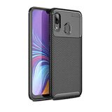 Elfia Samsung Galaxy A10S ile Uyumlu Kılıf Silikon Karbon İnce Esnek Lens Korumalı Tarz Mat Parmak İzi Bırakmayan Kapak Negro Siyah