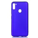 Elfia Samsung Galaxy A11 ile Uyumlu Kılıfı Silikon Mat Renkli Parmak İzi Bırakmayan Yumuşak İnce Kapak Prem Saks Mavi