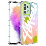 Elfia Samsung Galaxy A13 4G ile Uyumlu Sert Silikon Desenli Kamera Korumalı Kılıf, Korn No2
