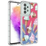 Elfia Samsung Galaxy A13 4G ile Uyumlu Sert Silikon Desenli Kamera Korumalı Kılıf, Korn No9
