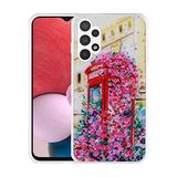 Elfia Samsung Galaxy A13 4G ile Uyumlu Silikon Simli Kamera Korumalı Desenli Kılıf, Popy Kulübe