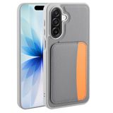Elfia Samsung Galaxy A17 ile Uyumlu Kılıfı Kartlık Bölmeli Cüzdan Yumuşak Silikon Deri Görünüm Kamera Lens Korumalı Mat Renkli Kapak XKart Koyu Gri