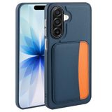 Elfia Samsung Galaxy A17 ile Uyumlu Kılıfı Kartlık Bölmeli Cüzdan Yumuşak Silikon Deri Görünüm Kamera Lens Korumalı Mat Renkli Kapak XKart Lacivert