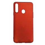 Elfia Samsung Galaxy A20S ile Uyumlu Kılıfı Silikon Mat Renkli Parmak İzi Bırakmayan Yumuşak İnce Kapak Prem Kırmızı