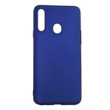Elfia Samsung Galaxy A20S ile Uyumlu Kılıfı Silikon Mat Renkli Parmak İzi Bırakmayan Yumuşak İnce Kapak Prem Saks Mavi