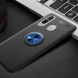 Elfia Samsung Galaxy A20S ile Uyumlu Silikon Yüzük Standlı Mıknatıslı Kılıf, Ravel Siyah-Mavi