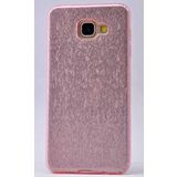 Elfia Samsung Galaxy A3 2017 ile Uyumlu Silikon Parlak Simli İnce Kılıf, Rose Gold