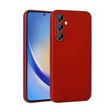 Elfia Samsung Galaxy A35 ile Uyumlu Kılıfı Silikon Mat Renkli Parmak İzi Bırakmayan Yumuşak İnce Kapak Prem Kırmızı
