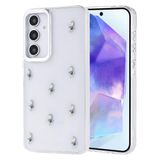 Elfia Samsung Galaxy A35 ile Uyumlu Şeffaf Silikon Darbe Korumalı Airbag Simli Kılıf, Kutup Lale