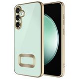 Elfia Samsung Galaxy A35 ile Uyumlu Şeffaf Silikon Kamera Korumalı Kılıf, Omega Gold