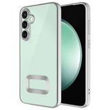 Elfia Samsung Galaxy A35 ile Uyumlu Şeffaf Silikon Kamera Korumalı Kılıf, Omega Gümüş