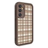 Elfia Samsung Galaxy A35 ile Uyumlu Silikon Baskılı Kamera Korumalı Kılıf, Klas Açık Kahve