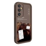 Elfia Samsung Galaxy A35 ile Uyumlu Silikon Baskılı Kamera Korumalı Kılıf, Klas Koyu Kahve