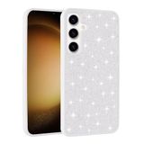 Elfia Samsung Galaxy A35 ile Uyumlu Taşlı Kamera Lens Korumalı Silikon Kılıf, Pırlanta Beyaz
