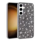 Elfia Samsung Galaxy A35 ile Uyumlu Taşlı Kamera Lens Korumalı Silikon Kılıf, Pırlanta Gri