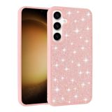 Elfia Samsung Galaxy A35 ile Uyumlu Taşlı Kamera Lens Korumalı Silikon Kılıf, Pırlanta Pembe