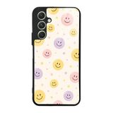 Elfia Samsung Galaxy A54 ile Uyumlu Kılıf Desenli Kamera Lens Korumalı Mat Silikon İnce Kapak Lusi Gülen Yüz
