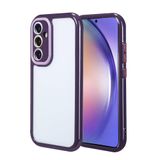Elfia Samsung Galaxy A54 ile Uyumlu Silikon Kamera Korumalı Çerçevesi Renkli Kılıf, Vitamin Derin Mor