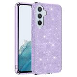 Elfia Samsung Galaxy A54 ile Uyumlu Silikon Parlak Simli İnce Kılıf, Mor