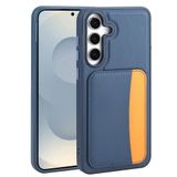 Elfia Samsung Galaxy A56 ile Uyumlu Kılıfı Kartlık Bölmeli Cüzdan Yumuşak Silikon Deri Görünüm Kamera Lens Korumalı Mat Renkli Kapak XKart Lacivert
