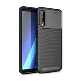 Elfia Samsung Galaxy A7 2018 ile Uyumlu Kılıf Silikon Karbon İnce Esnek Lens Korumalı Tarz Mat Parmak İzi Bırakmayan Kapak Negro Siyah