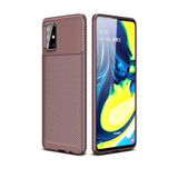 Elfia Samsung Galaxy A71 ile Uyumlu Kılıf Silikon Karbon İnce Esnek Lens Korumalı Tarz Mat Parmak İzi Bırakmayan Kapak Negro Kahverengi