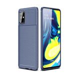 Elfia Samsung Galaxy A71 ile Uyumlu Kılıf Silikon Karbon İnce Esnek Lens Korumalı Tarz Mat Parmak İzi Bırakmayan Kapak Negro Lacivert