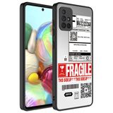 Elfia Samsung Galaxy A71 ile Uyumlu Parlak Desenli Kamera Korumalı Kılıf, Fragile