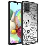 Elfia Samsung Galaxy A71 ile Uyumlu Parlak Desenli Kamera Korumalı Kılıf, Seyahat