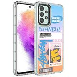 Elfia Samsung Galaxy A73 ile Uyumlu Sert Silikon Desenli Kamera Korumalı Kılıf, Korn No1