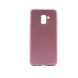 Elfia Samsung Galaxy A8 2018 ile Uyumlu Kılıfı Silikon Mat Renkli Parmak İzi Bırakmayan Yumuşak İnce Kapak Prem Rose Gold