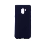 Elfia Samsung Galaxy A8 Plus 2018 ile Uyumlu Kılıfı Silikon Mat Renkli Parmak İzi Bırakmayan Yumuşak İnce Kapak Prem Siyah