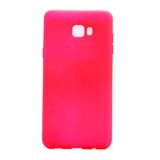 Elfia Samsung Galaxy C9 Pro ile Uyumlu Kılıfı Silikon Mat Renkli Parmak İzi Bırakmayan Yumuşak İnce Kapak Prem Pembe