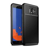 Elfia Samsung Galaxy J4 ile Uyumlu Kılıf Silikon Karbon İnce Esnek Lens Korumalı Tarz Mat Parmak İzi Bırakmayan Kapak Negro Siyah