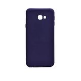 Elfia Samsung Galaxy J4 Plus ile Uyumlu Kılıfı Silikon Mat Renkli Parmak İzi Bırakmayan Yumuşak İnce Kapak Prem Lacivert
