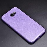 Elfia Samsung Galaxy J4 Plus ile Uyumlu Silikon Parlak Simli İnce Kılıf, Mor