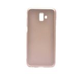 Elfia Samsung Galaxy J6 ile Uyumlu Kılıfı Silikon Mat Renkli Parmak İzi Bırakmayan Yumuşak İnce Kapak Prem Gold