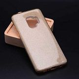 Elfia Samsung Galaxy J6 ile Uyumlu Silikon Parlak Simli İnce Kılıf, Gold