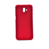 Elfia Samsung Galaxy J6 Plus ile Uyumlu Kılıfı Silikon Mat Renkli Parmak İzi Bırakmayan Yumuşak İnce Kapak Prem Kırmızı