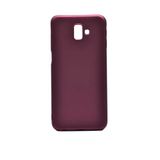 Elfia Samsung Galaxy J6 Plus ile Uyumlu Kılıfı Silikon Mat Renkli Parmak İzi Bırakmayan Yumuşak İnce Kapak Prem Mürdüm