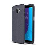 Elfia Samsung Galaxy J6 Plus ile Uyumlu Silikon Deri Gör Auto Focus Kılıf, Lacivert